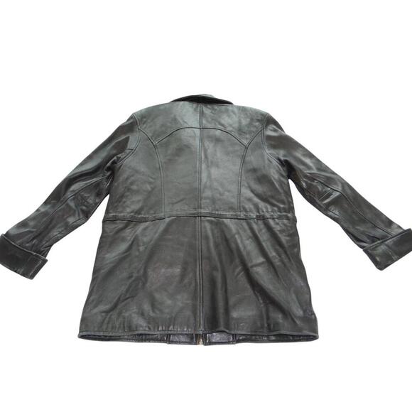 Men's Black Leather Jacket Medium - Picture 2 of 7